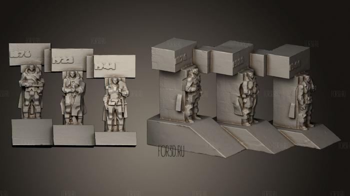 Warriors Statue 3d stl модель для ЧПУ